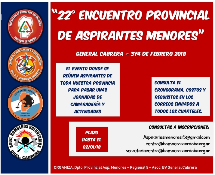 22° Encuentro Provincial de Aspirantes Menores 2018