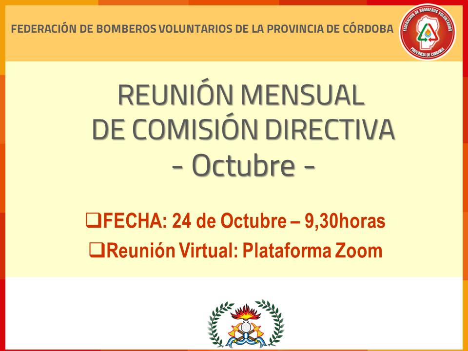 Reunión Mensual de Comisión Directiva: Octubre