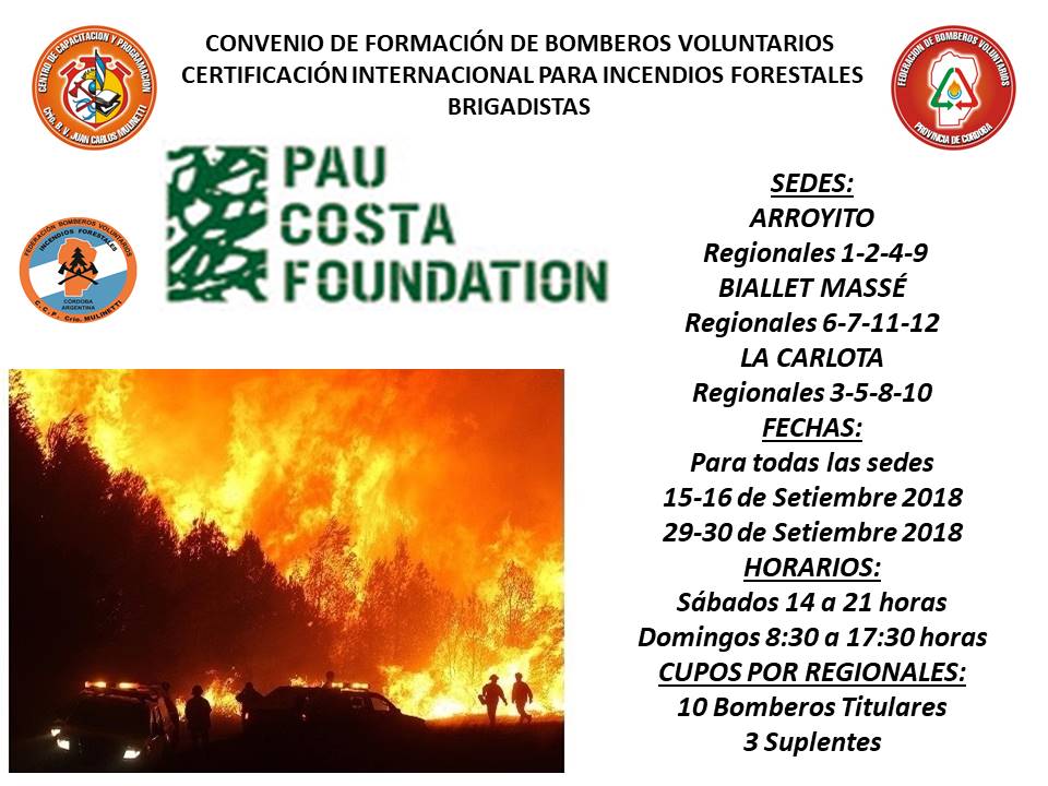 Certificación Internacional en Incendios Forestales para Brigadistas Federativos