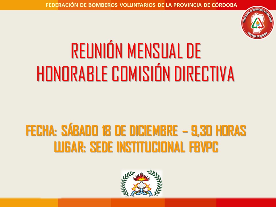 Reunión Mensual de Honorable Comisión Directiva