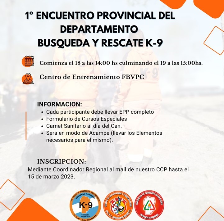 1º Encuentro Provincial de Búsqueda y Rescate con K9