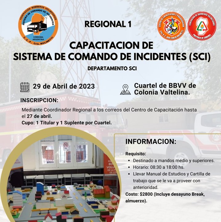Regional 1: Capacitación Sistema Comando de Incidentes