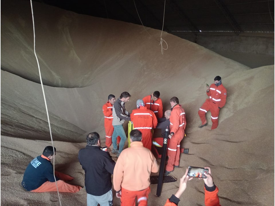 Departamento Cuerdas: Rescate en silos por atrapamiento con granos