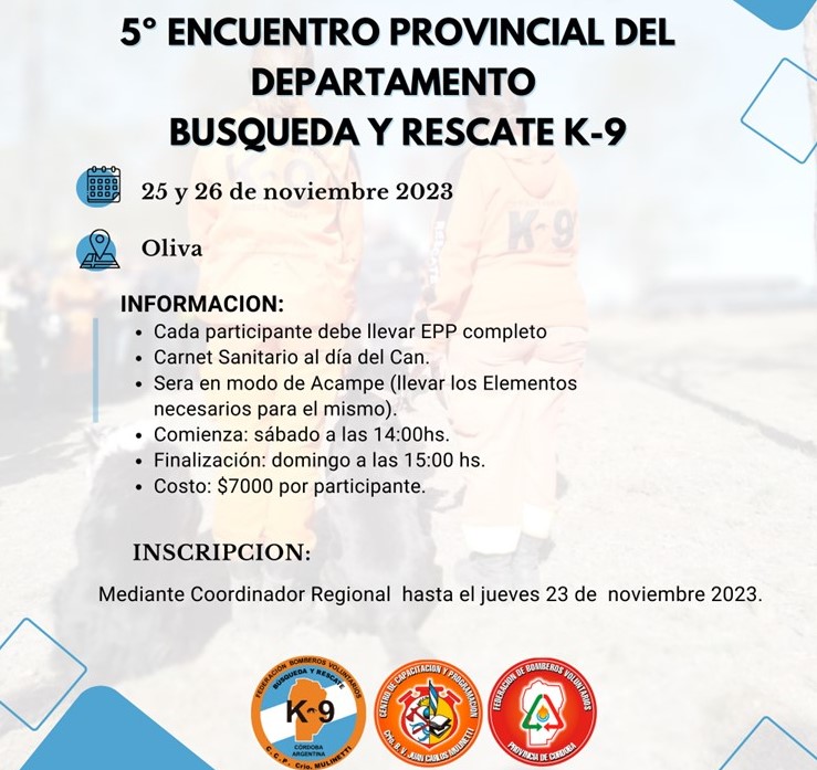 Búsqueda y Rescate con K9: 5º Encuentro Provincial 2023